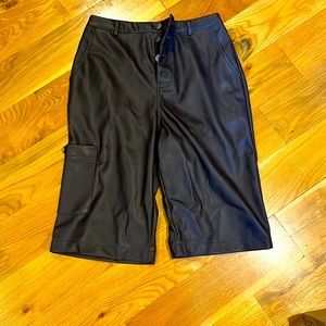 NWT Anthropologie faux leather shorts in brown size 10